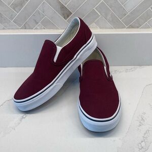 Maroon Slip-on Vans Women’s 7.5